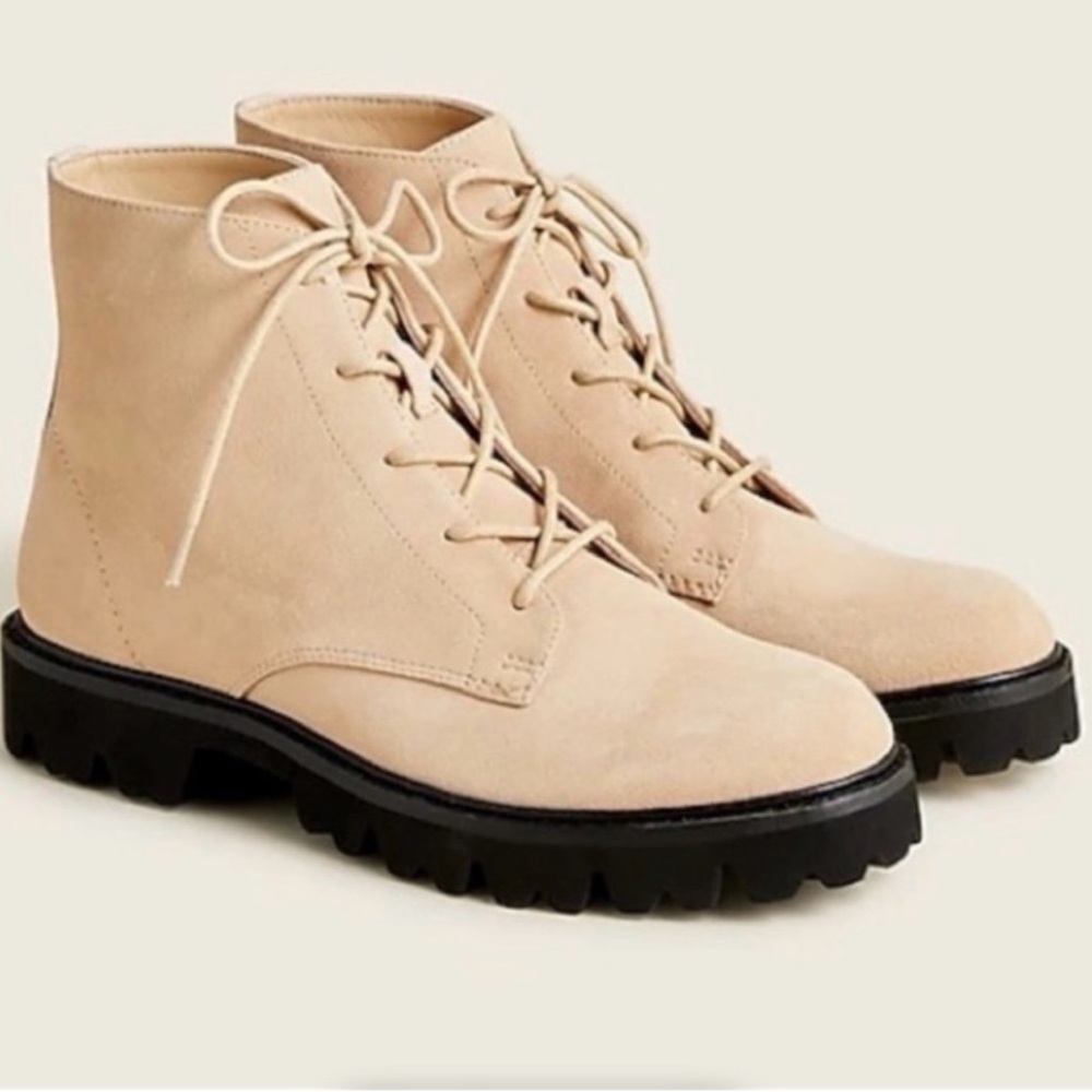 J. Crew women’s suede Cream Lace-Up Boots